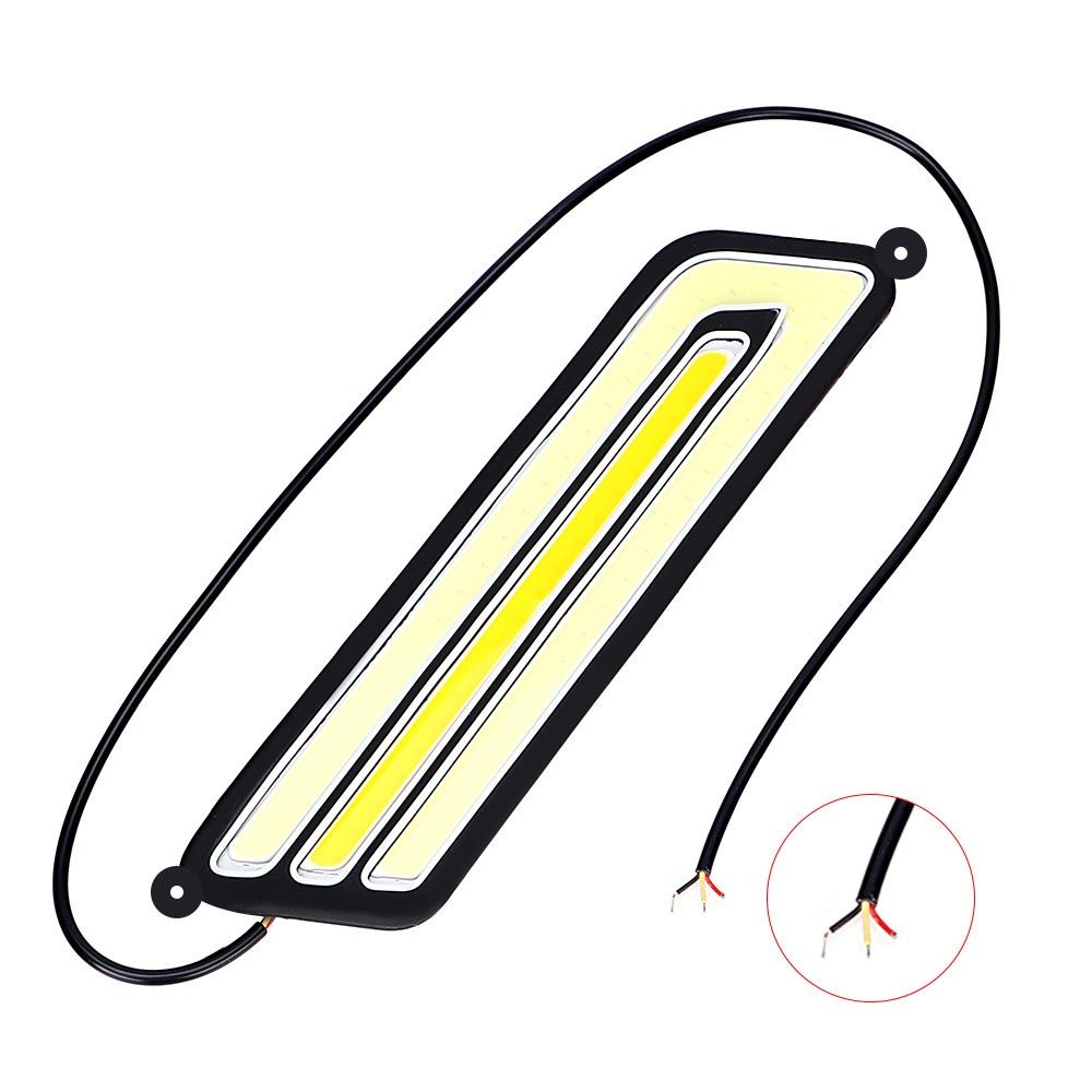 1 cặp đèn LED COB DRL linh hoạt chống thấm nước cho xe hơi