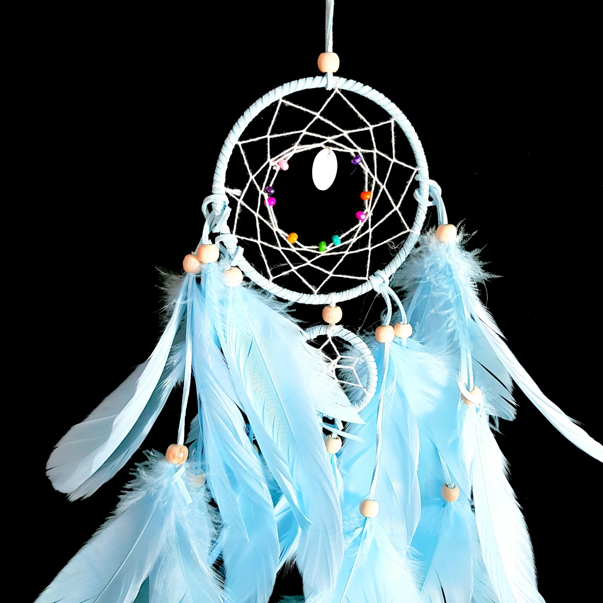 Dreamcatcher Lông Vũ Xanh 2 Khung