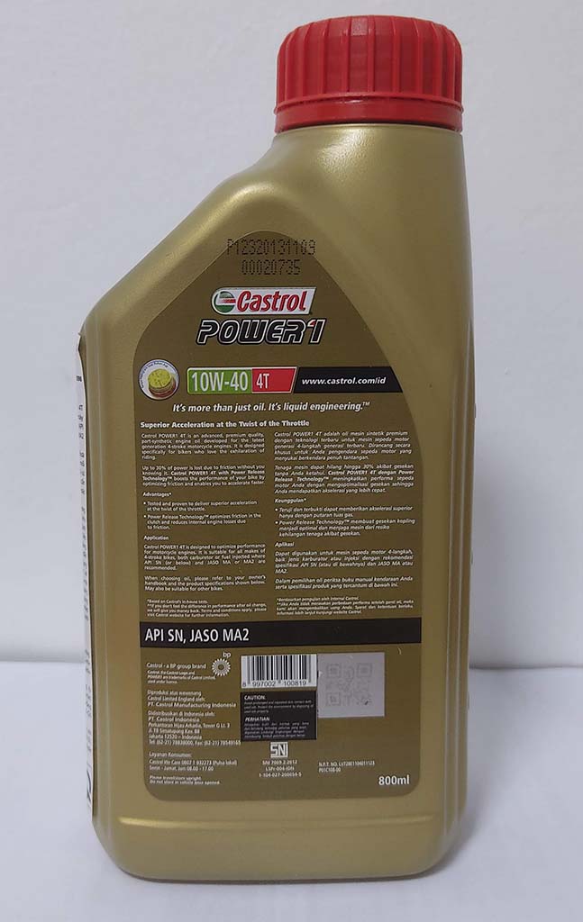 Dầu nhớt xe số Castrol Power 1 4T 10W-40, 800ml