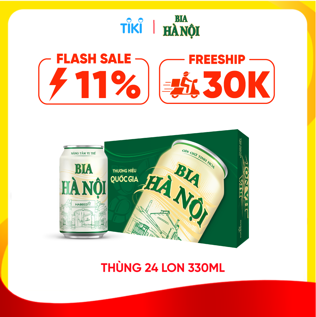 Bia Hà Nội Nhãn Xanh - Thùng 24 lon 330ml