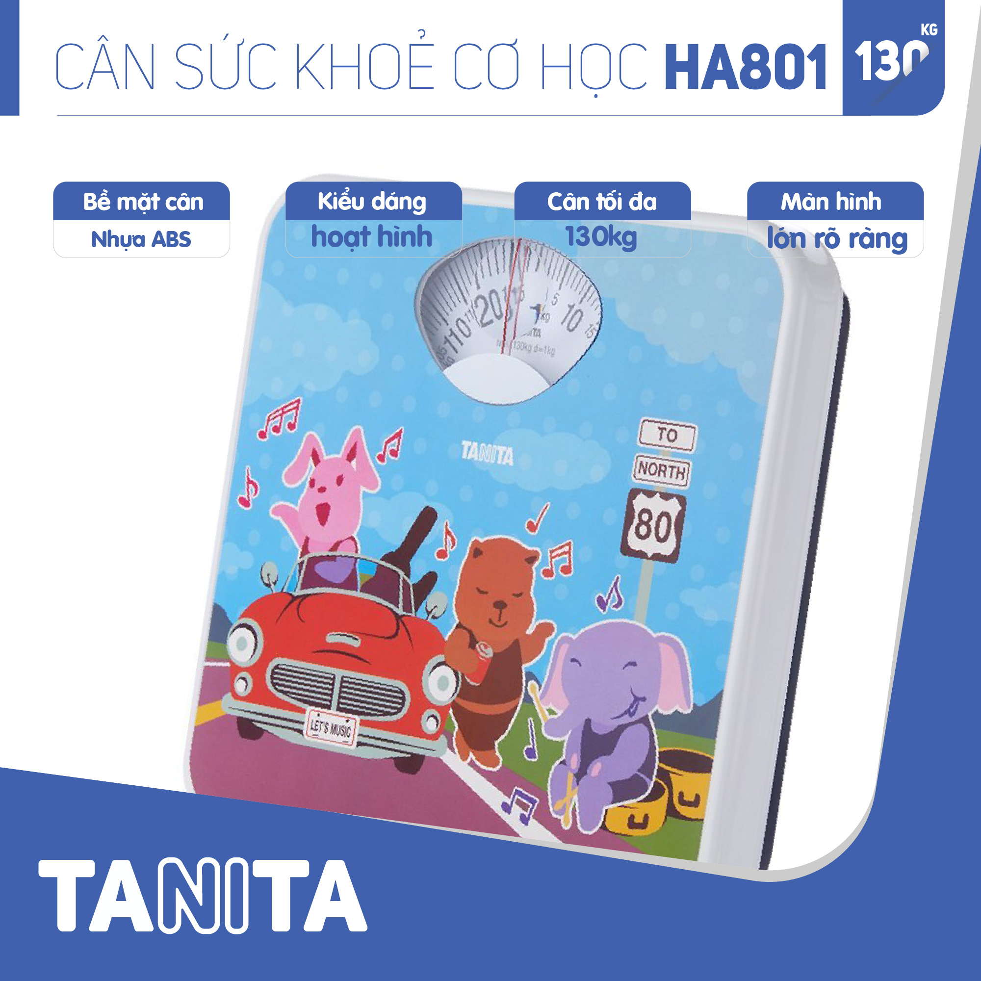 Cân sức khoẻ cơ học Tanita HA801 Nhật Bản Tanita, chính hãng nhật bản,cân cơ học,cân chính hãng,cân nhật bản,cân sức khoẻ y tế,cân sức khoẻ gia đình,cân sức khoẻ cao cấp,cân 120kg,cân 130kg, Cân sức khoẻ mini (HÌNH ĐỘNG VẬT NGỘ NGHĨNH)