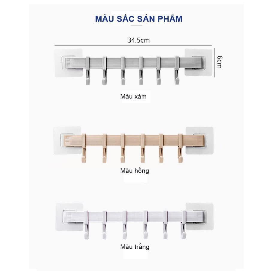 THANH TREO ĐỒ DÁN TƯỜNG 6 MÓC TIỆN DỤNG