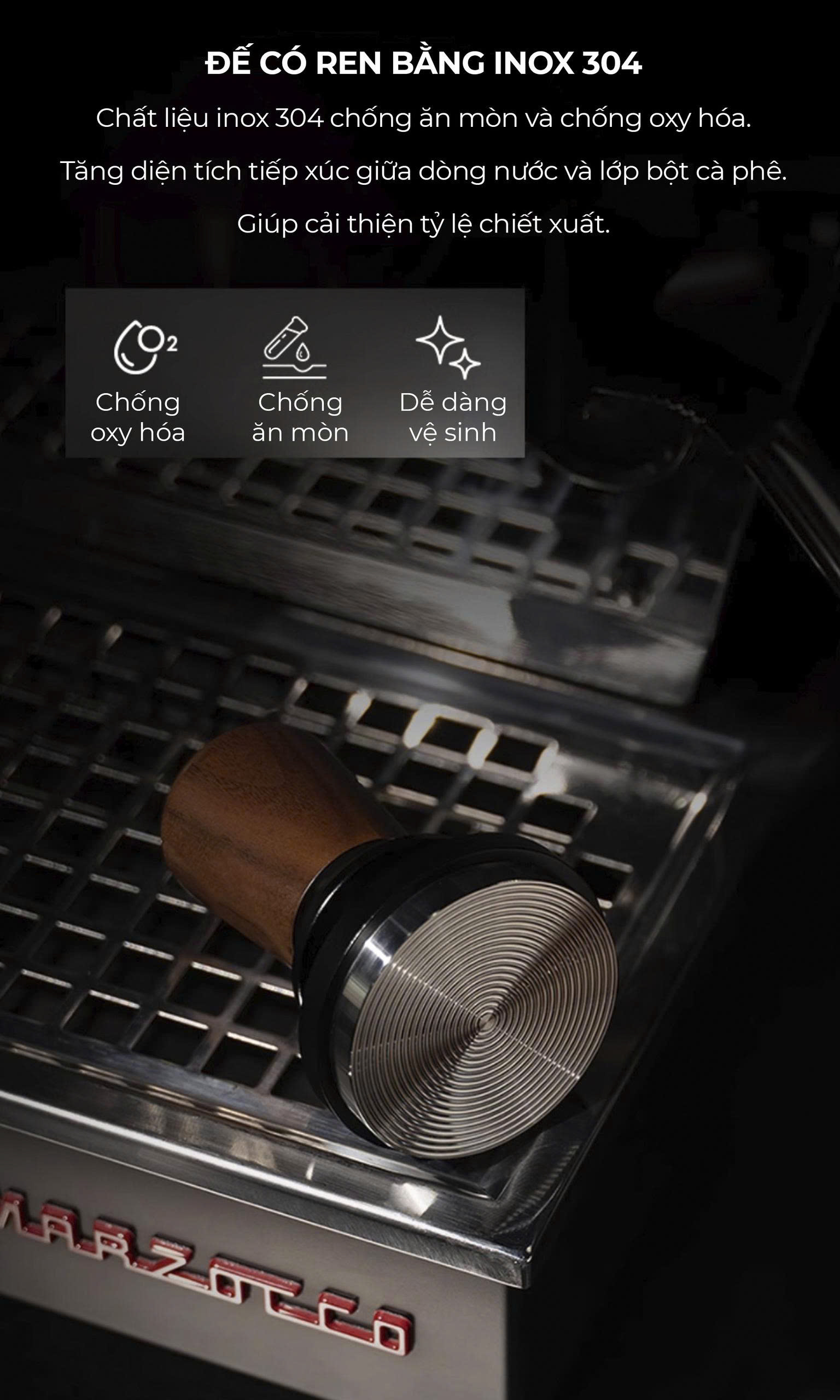 Feepie Tamper nén cà phê cố định lực cân bằng Wood charm