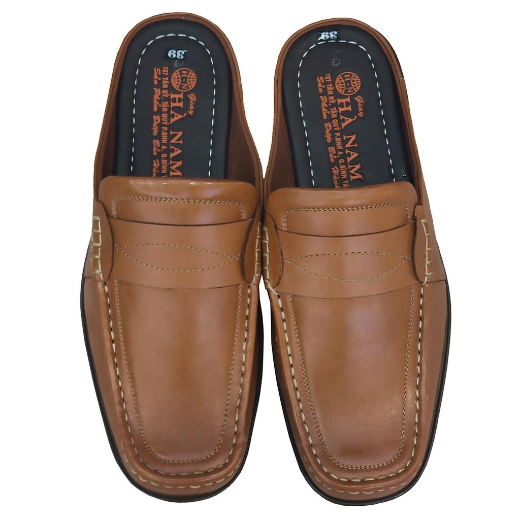 Dép Bít Mũi Nam Da Bò Thật TiTi ĐÔ Cao Cấp GSB2090d