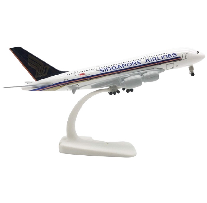 Mô hình máy bay tĩnh A380 Singapore 20cm có bánh xe