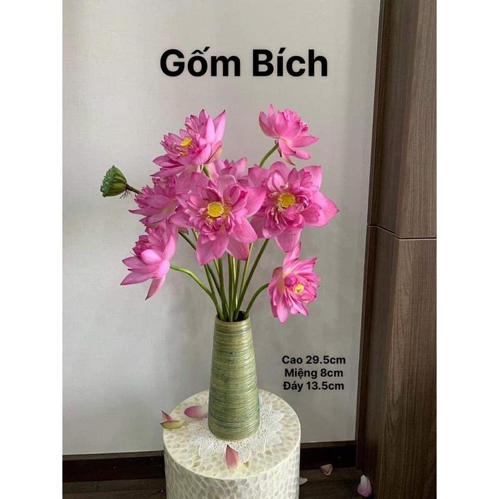 Bình Hoa Lọ Hoa Men Mộc Dáng Búp Gốm Sứ Bát Tràng - Gốm Bích