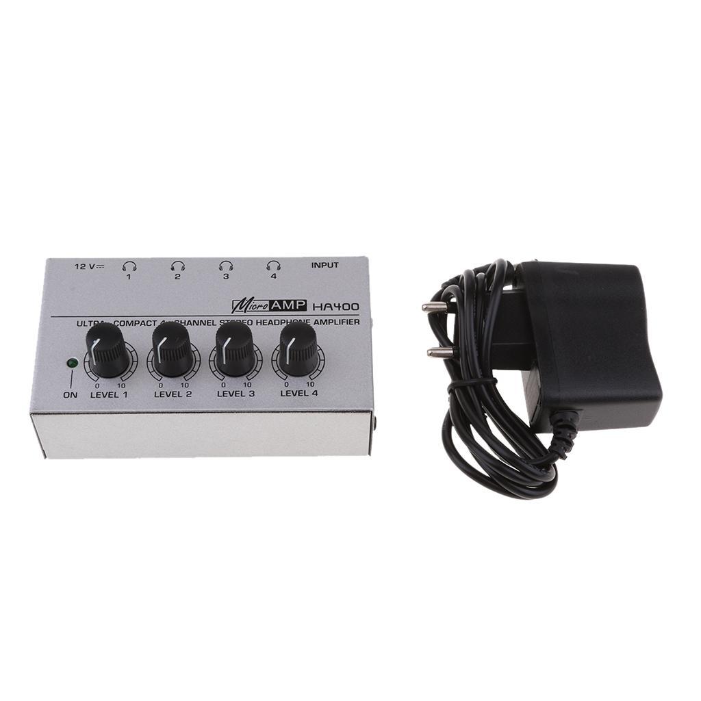 Audio Amplifier Compact 4-channel Stereo Headphone EU Plug