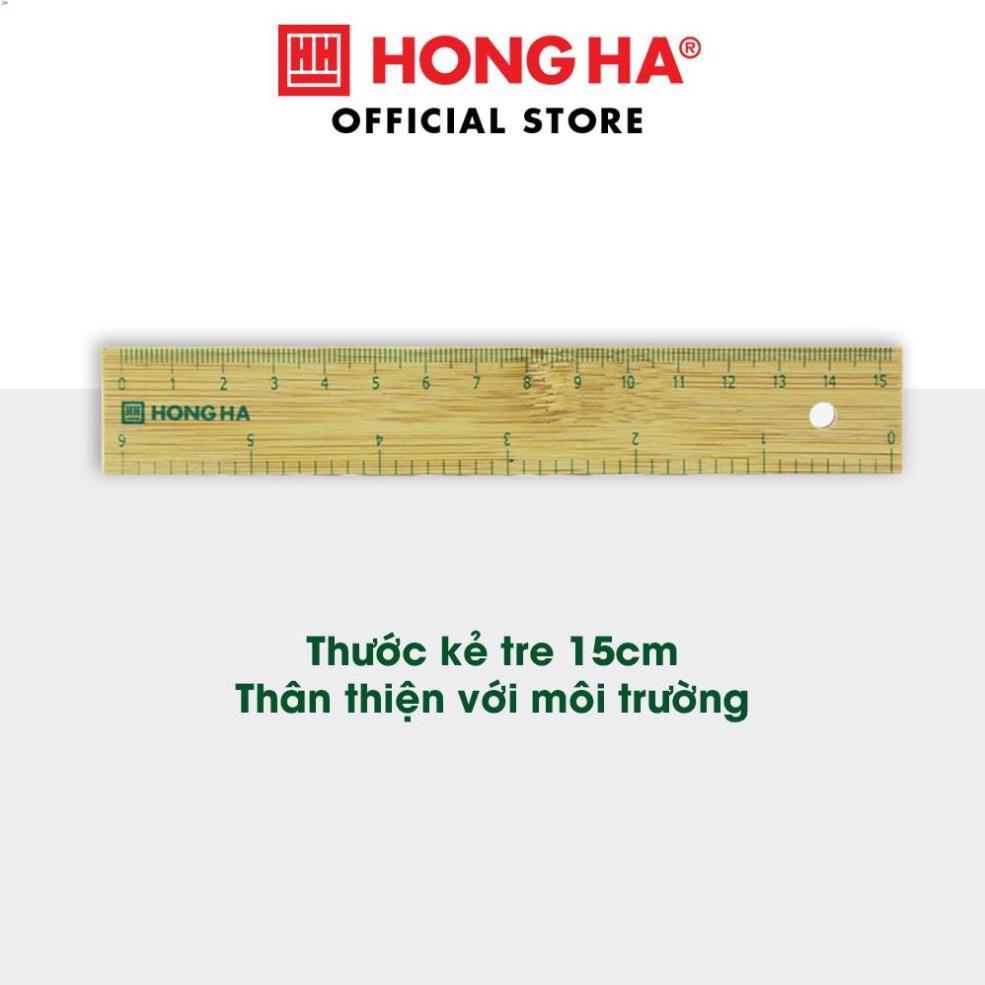 Thước kẻ 15cm Hồng Hà chất liệu tre thân thiện với môi trường - 3492