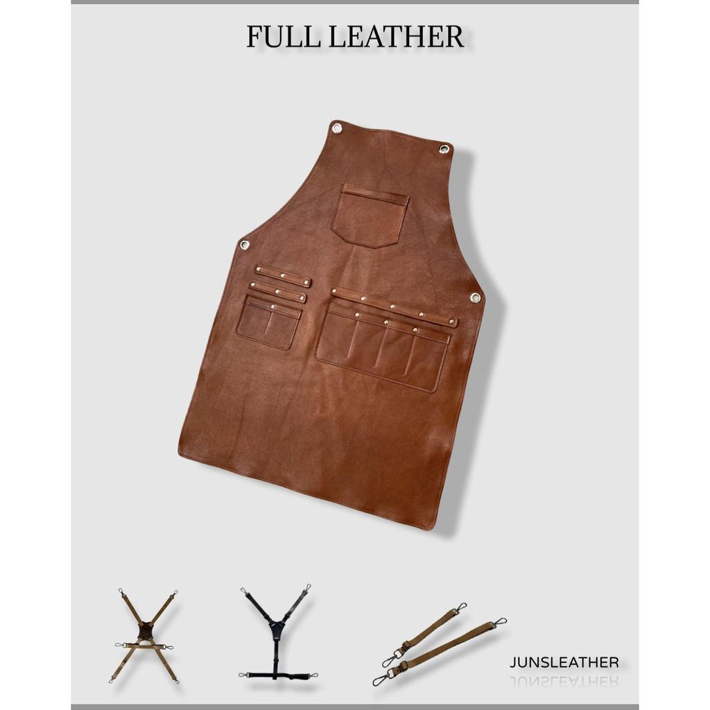 TẠP DỀ PHA CHẾ TẠP DỀ DA BÒ CAO CẤP của Junsleather dành cho Barista và Bartender Cam kết da thật 100% )