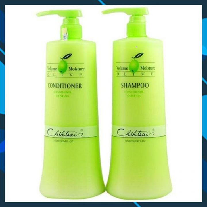 Cặp dầu gội xả siêu mượt Chihtsai Volume Moisture Olive Shampoo &amp; Conditioner 1000ml