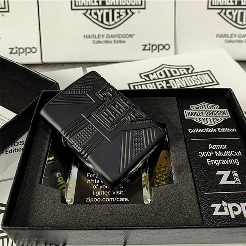 Bật lửa Zippo 49176 – Zippo Harley-Davidson 2020 Collectible Armor Black Matte