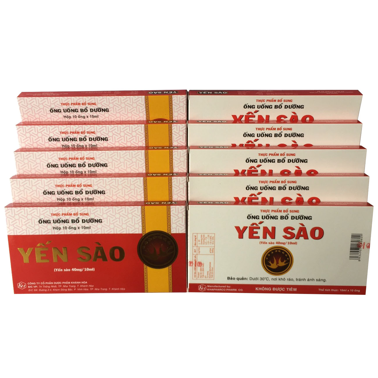 Combo 10 hộp Ống yến sào Khánh Hòa (100 ống x 10ml)