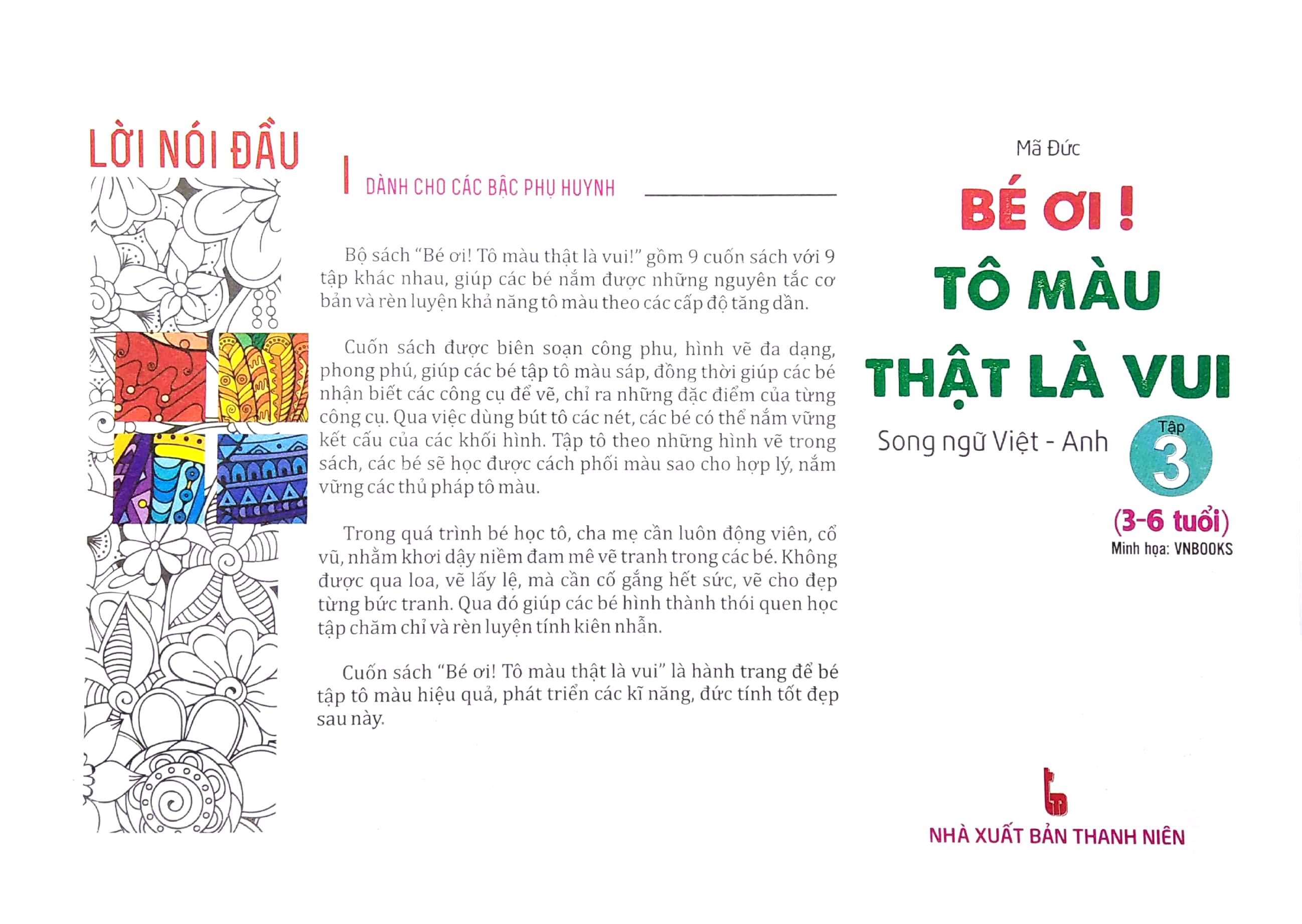 Bé Ơi! Tô Màu Thật Là Vui - Song Ngữ Việt - Anh - Tập 3