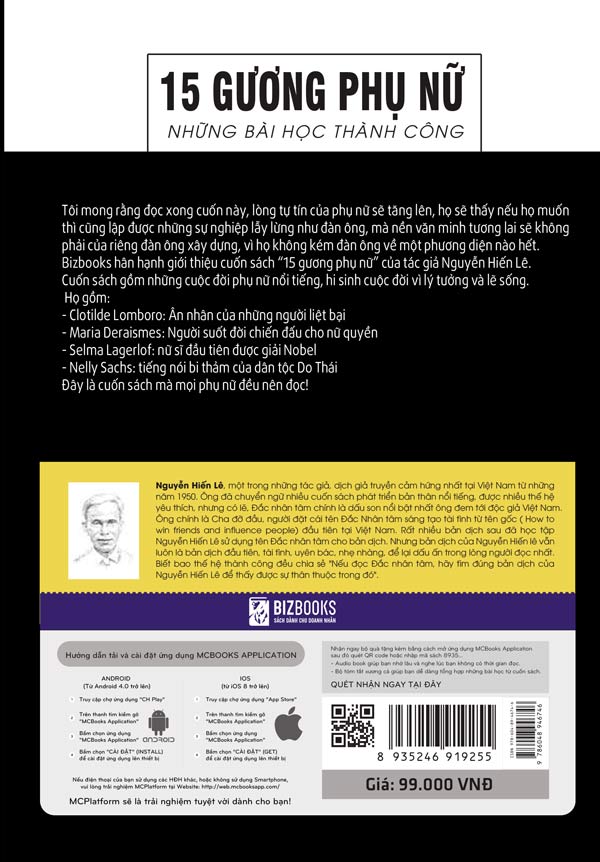 15 Gương Phụ Nữ – Những Bài Học Thành Công (Nguyễn Hiến Lê – Bộ Sách Sống Sao Cho Đúng) (Tặng E-Book 10 Cuốn Sách Hay Nhất Về Kinh Tế, Lịch Sử Và Đời Sống)