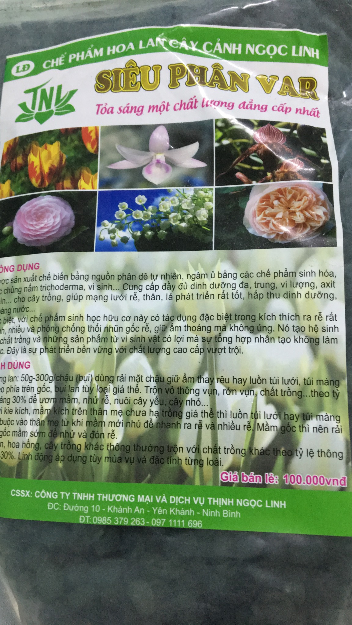 Các Chế phẩm Ngọc Linh chăm sóc hoa lan