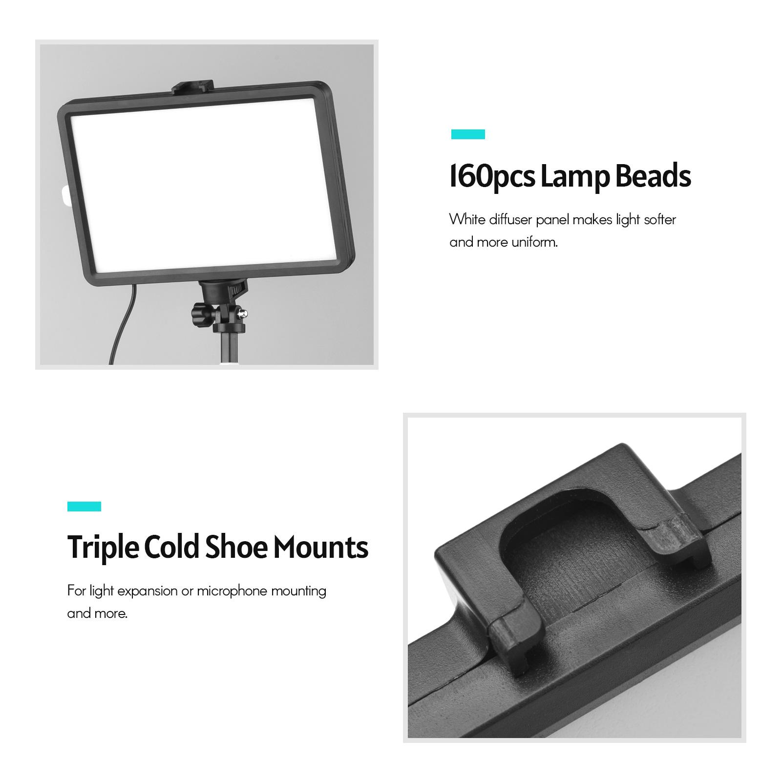 USB LED Video Light Kit Conference Light with 1 * LED Fill Light 3200K-5600K + 1 * Extendable Tripod + 8 * Color Filters