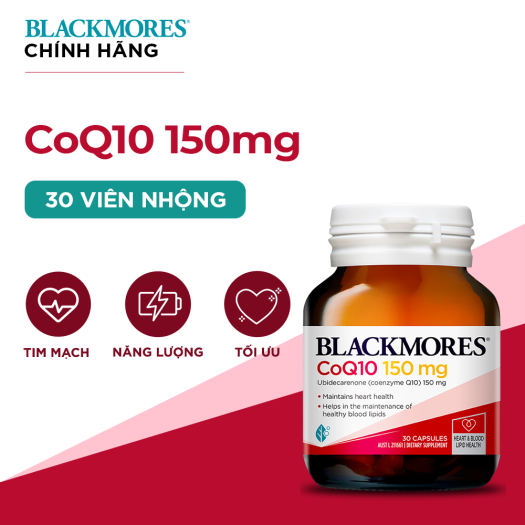 Viên Uống Hỗ Trợ Tim Mạch – Blackmores CoQ10 – Hộp 30v 150mg