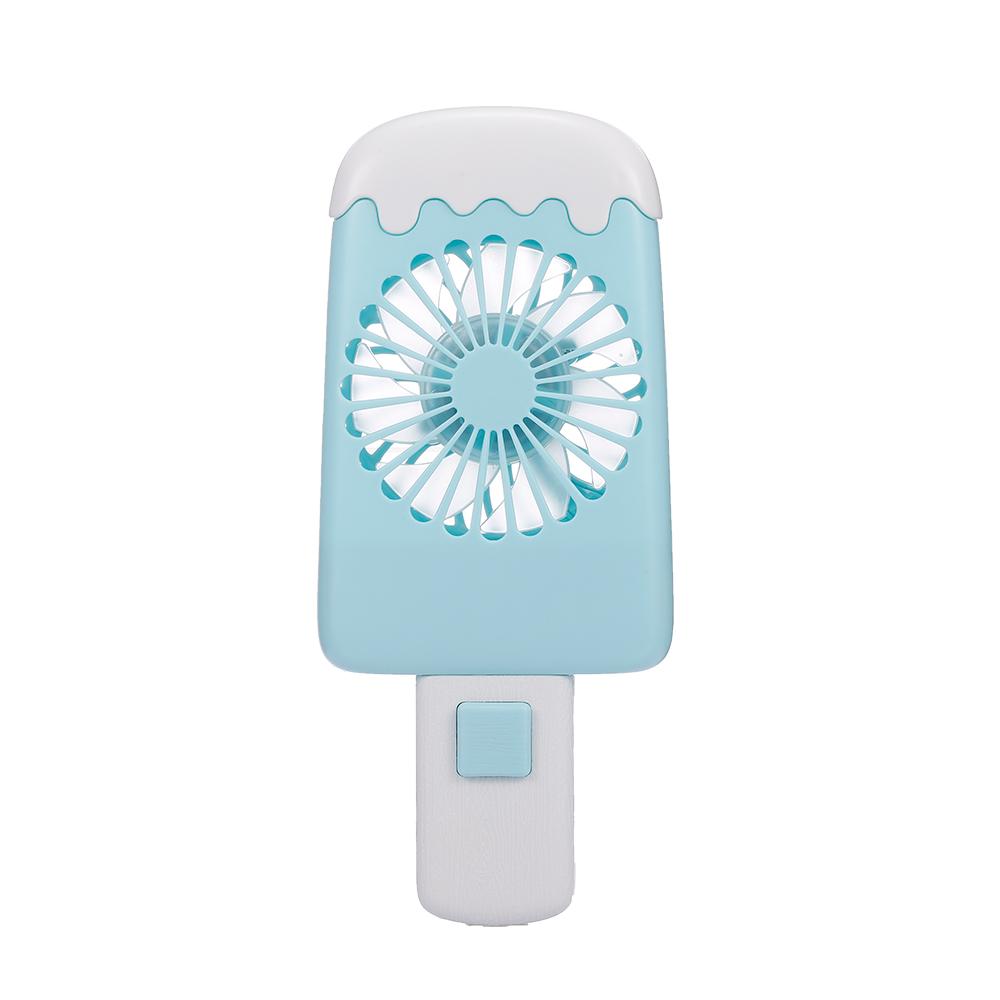 Mini Handheld USB Fan Ice Cream Fan Portable Rechargeable Popsicle Fan Cartoon Small Fan Outdoor Handheld Fan Beige