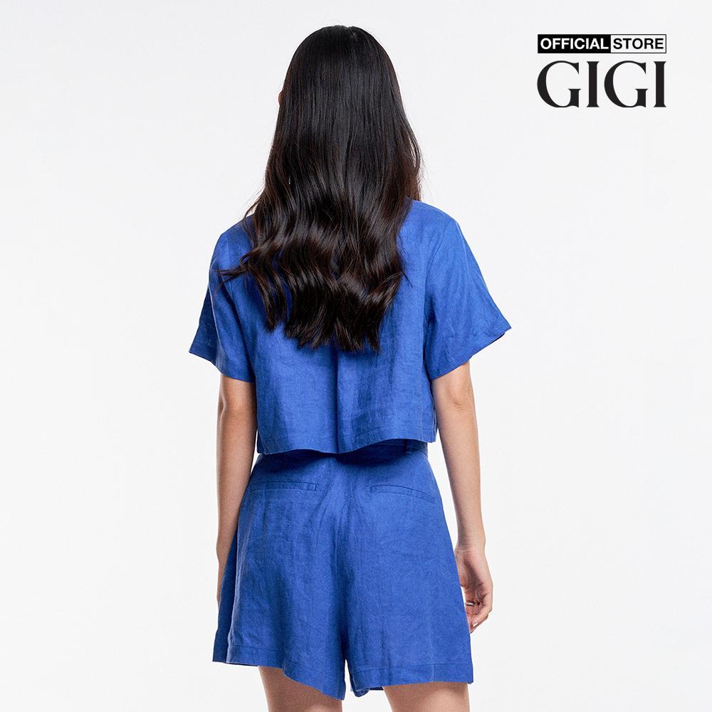 GIGI - Áo croptop nữ cổ bẻ tay ngắn hiện đại G1106T231238