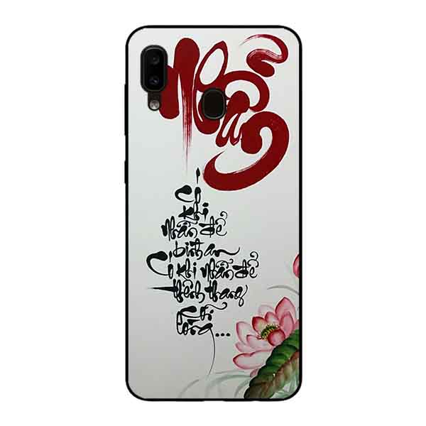 Ốp Lưng in cho Samsung A20 / A30 Mẫu Thư Pháp NHẪN Nền Vàng - Hàng Chính Hãng