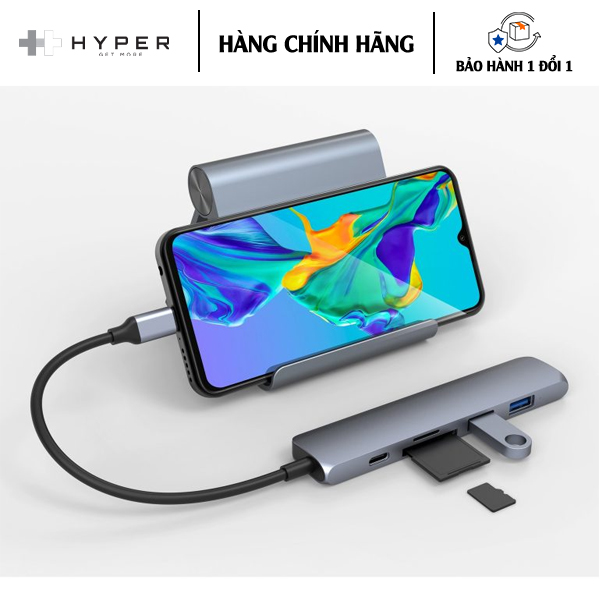 CỔNG CHUYỂN HYPERDRIVE BAR 6 IN 1 USB-C HUB FOR MACBOOK, IPAD PRO 2018, PC &amp; DEVICES - Hàng Chính Hãng