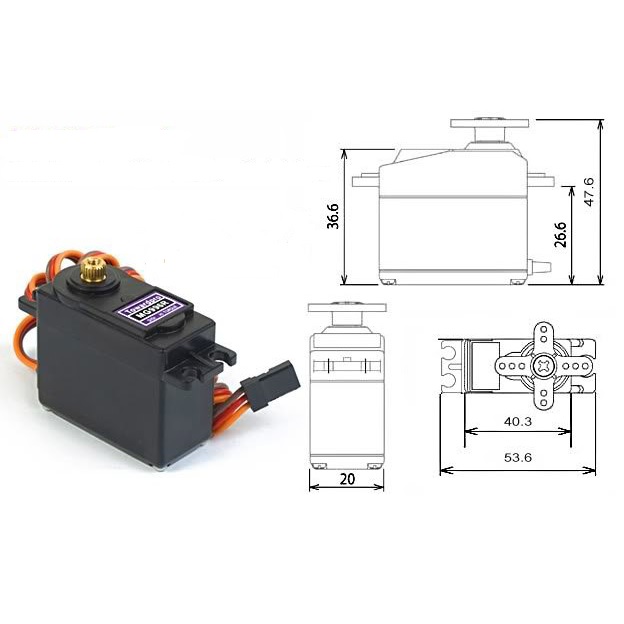 Bộ kéo Servo 996 xoay 360 độ chế tạo mô hình điều khiển từ xa