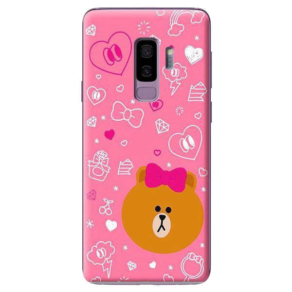 Ốp Lưng Điện Thoại Dành Cho Samsung Galaxy S9 Plus - Họa Tiết Line Nơ Hồng