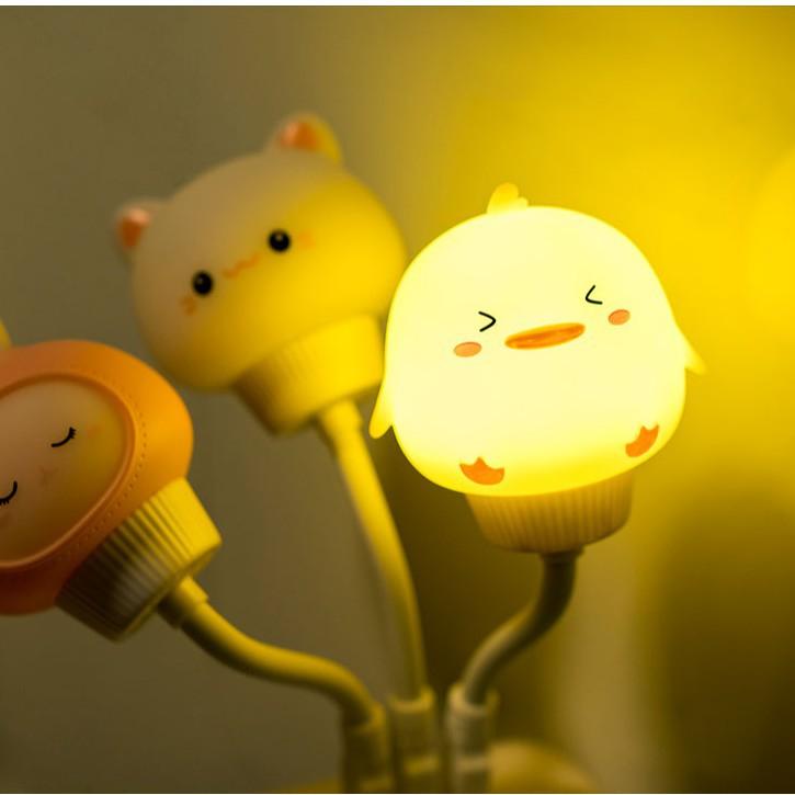 Đèn Ngủ Hình Thú CUTE Dễ Thương, Ánh Sáng Vàng, Đầu Cắm USB, Dành Cho Bé