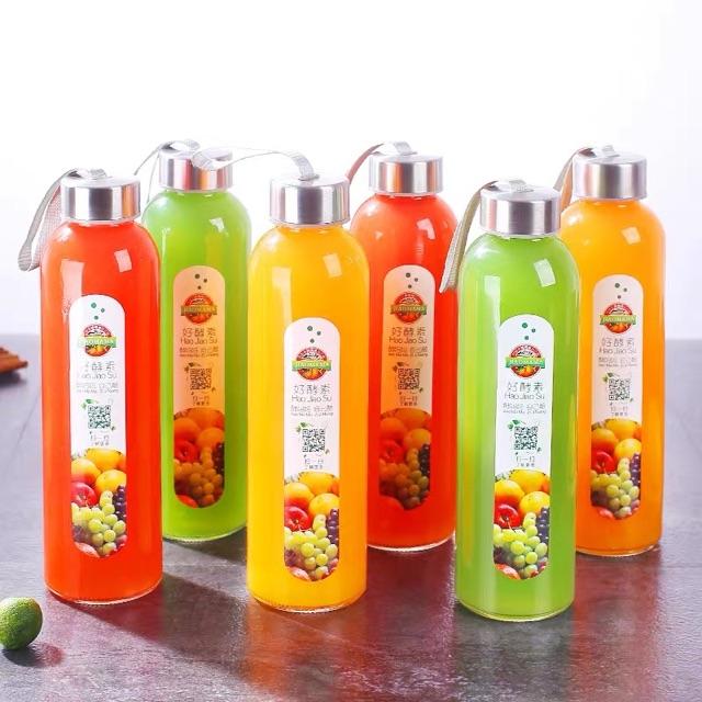 Bình thuỷ tinh Gesun cao cấp có dây xách 350ml - 500ml. Chai đựng nước thủy tinh