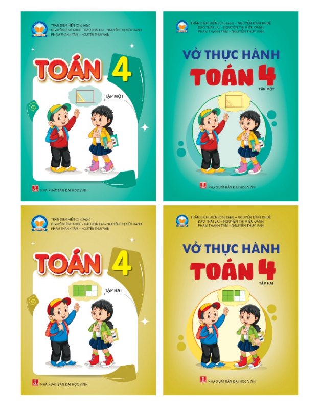 Sách Combo 4 cuốn - SGK Toán 4 + Vở thực hành Toán 4 - Tập 1 + Tập 2