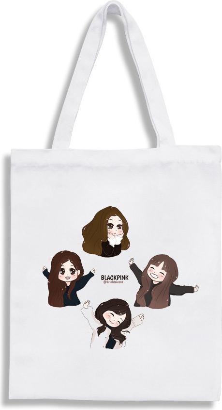 Túi tote Chibi BlackPink - Túi Canvas đeo vai thời trang Kpop