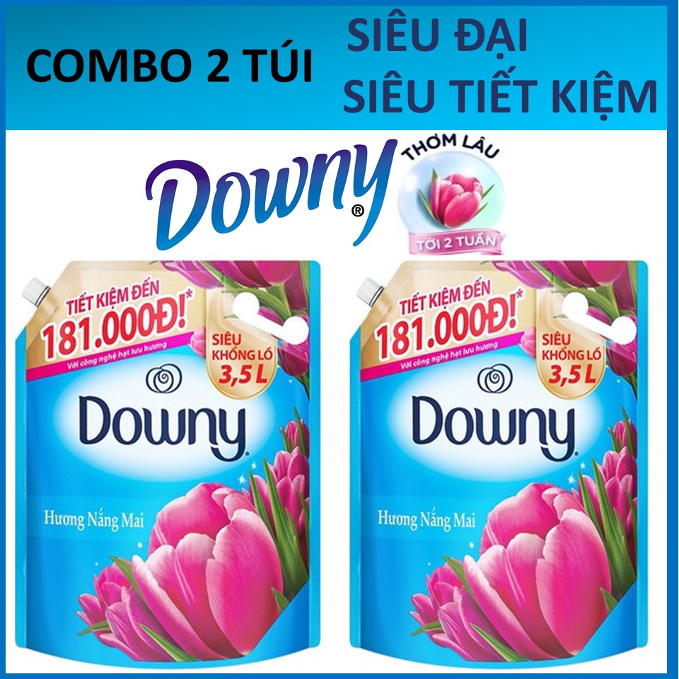 COMBO 2 túi Nước xả vải Downy Nắng mai 3.5LX2