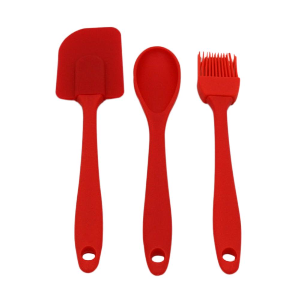 3-in-1 Nonstick Kitchenware Kitchen Ware Scraping Spoon Set Heat-resistant Brush
