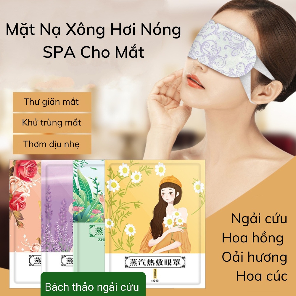 Set 5 Mặt nạ xông hơi nóng cho vùng mắt Túi chườm thư giãn mắt dùng một lần Miếng đắp mắt giúp giảm quầng thâm bọng mắt hạn chế khô mỏi mờ mắt