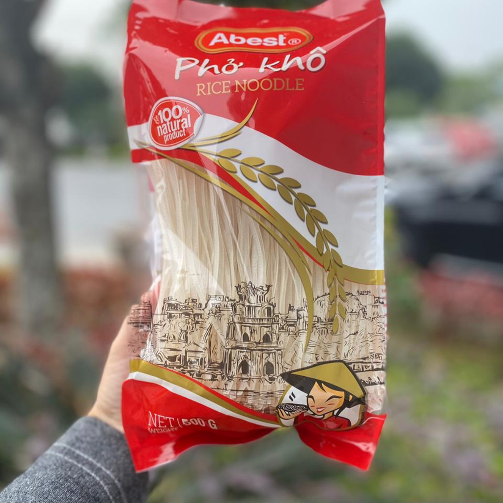 Phở khô Abest 500G /Phở tươi hữu cơ/Không phụ gia thực phẩm/Không chất bảo quản