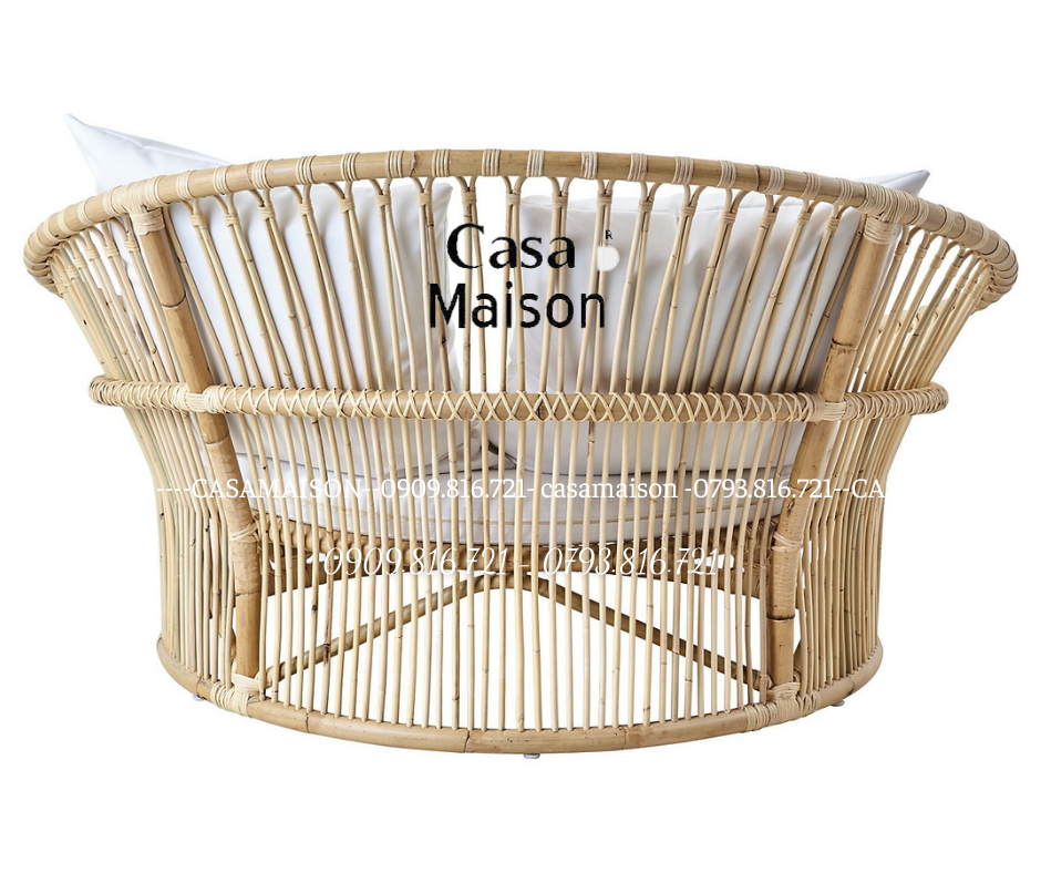 Ghế Lười Mây Cao Cấp Kèm Nệm Thiết Kế Mới 2021 _ Rattan Papasan New Design  PA003