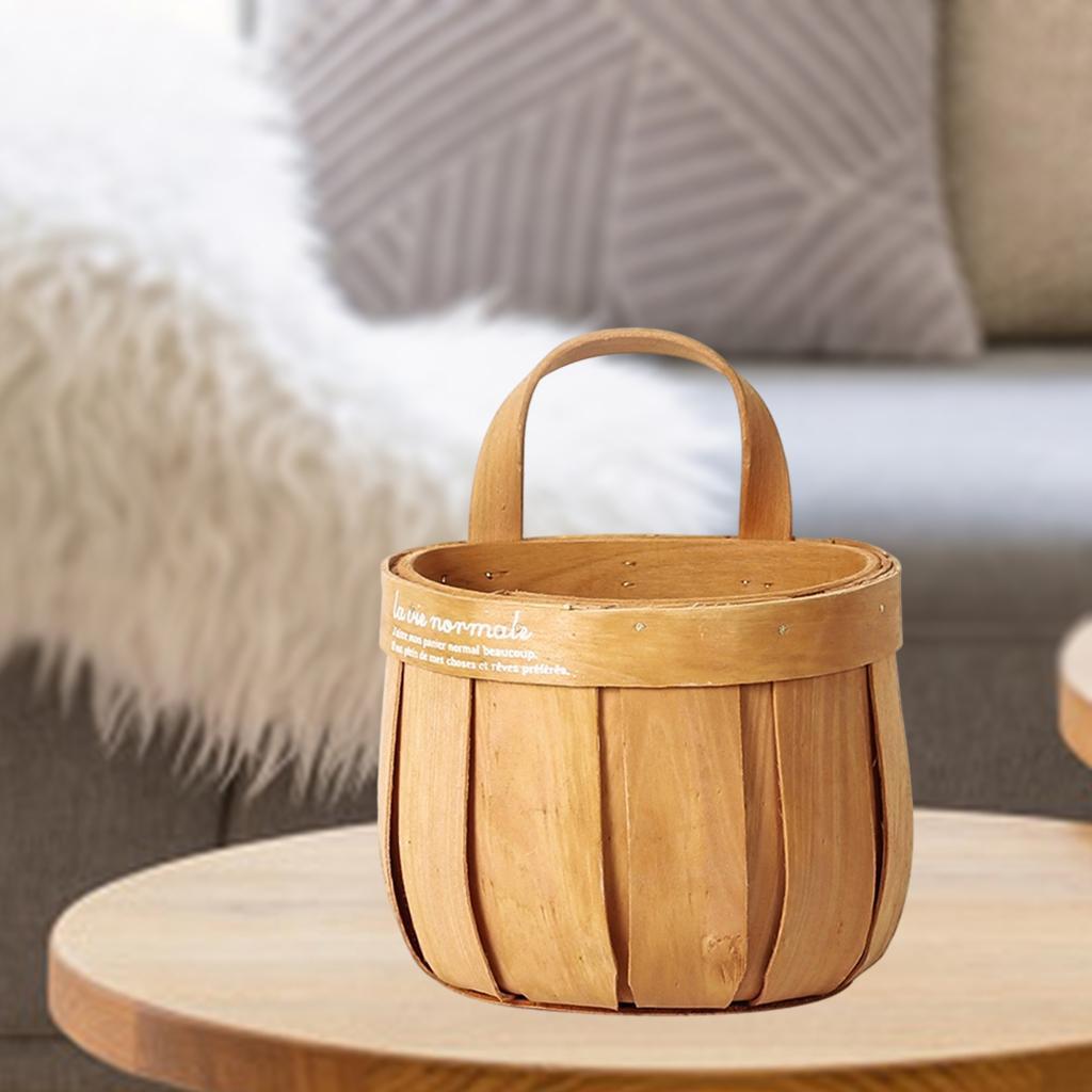 2xWoven Storage Basket Hanging Laundry Basket Flower Container Storage Bin B