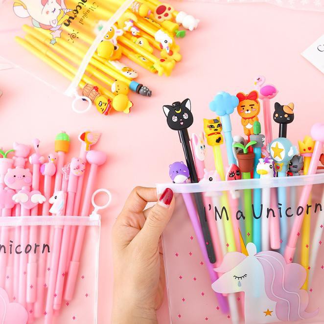 COMBO MỰC TÍM 20 CÂY BÚT BI NƯỚC HOẠT HÌNH UNICORN - JL -