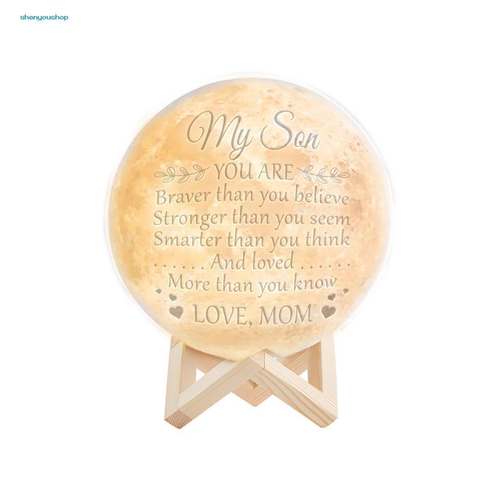 1 Bộ Đèn LED Hình Mặt Trăng 3D Tiết Kiệm Năng Lượng Có Thể Sạc Lại