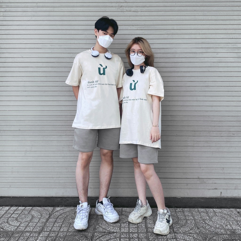 Áo thun nam nữ , áo cặp nam nữ , áo đô unisex in chữ Ừ cá tính năng động