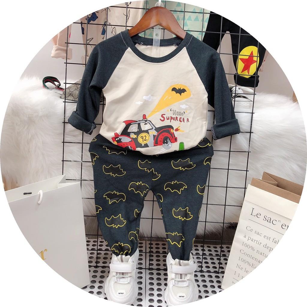 Bộ cotton dài tay trẻ em siêu dễ thương cho bé trai - bé gái