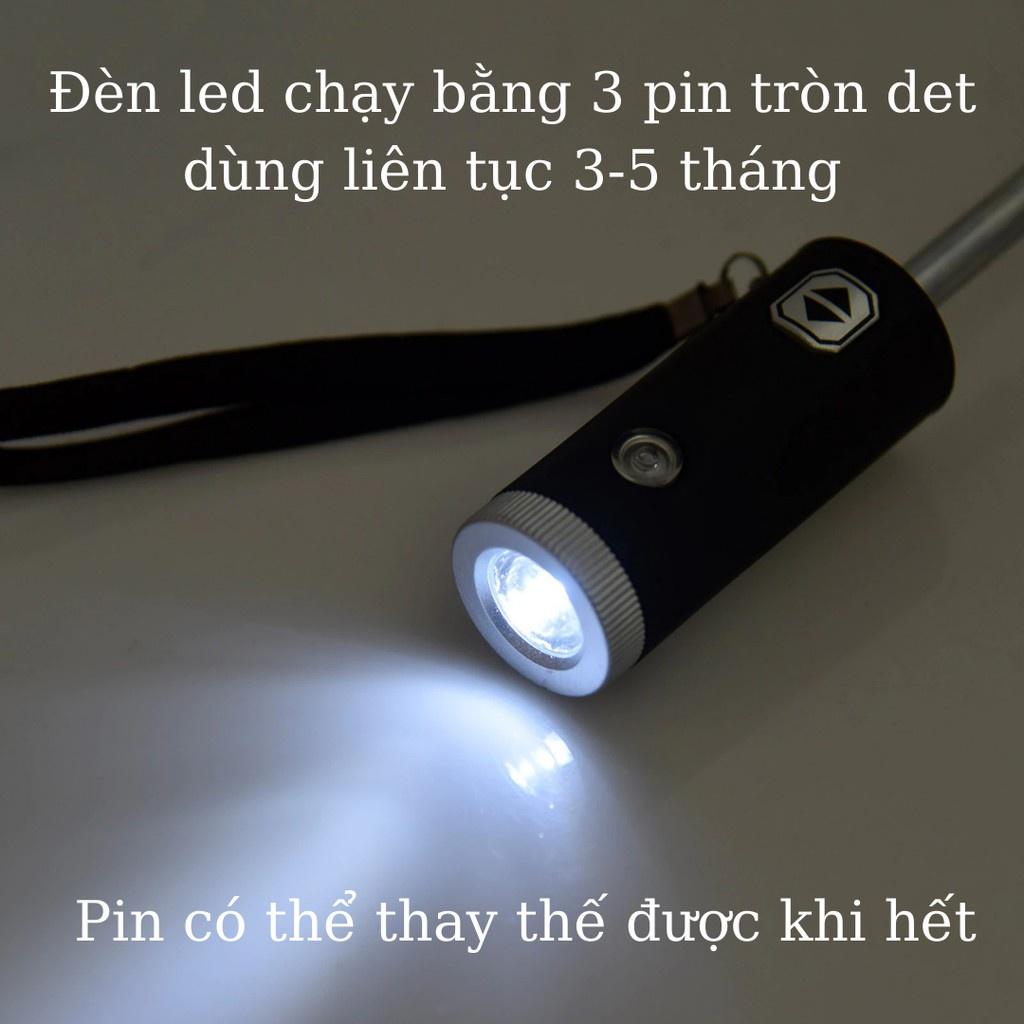 Ô Dù Che Mưa Đi Nắng Tự Động Xếp Gấp Gọn Chống UV Cao Cấp Cho Ô Tô Xe Hơi CÓ ĐÈN PIN