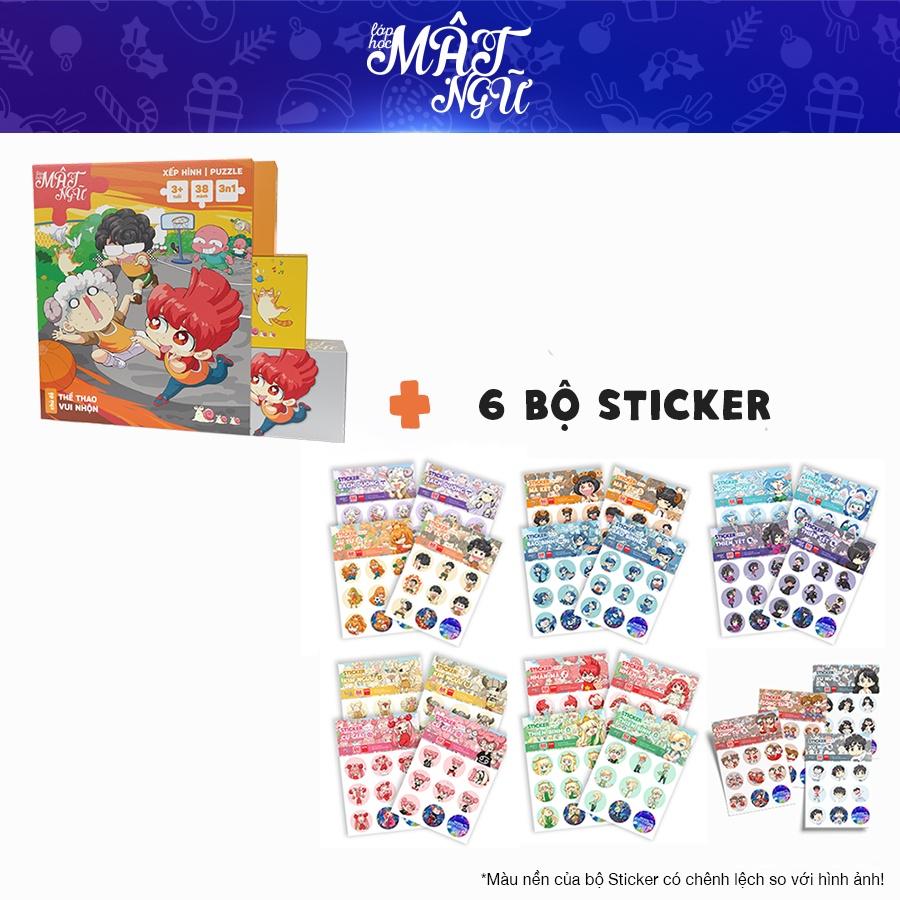 Bộ 6 Sticker Lớp Học Mật Ngữ Vol.01 và Xếp hình Lớp học Mật Ngữ - Board Game VN