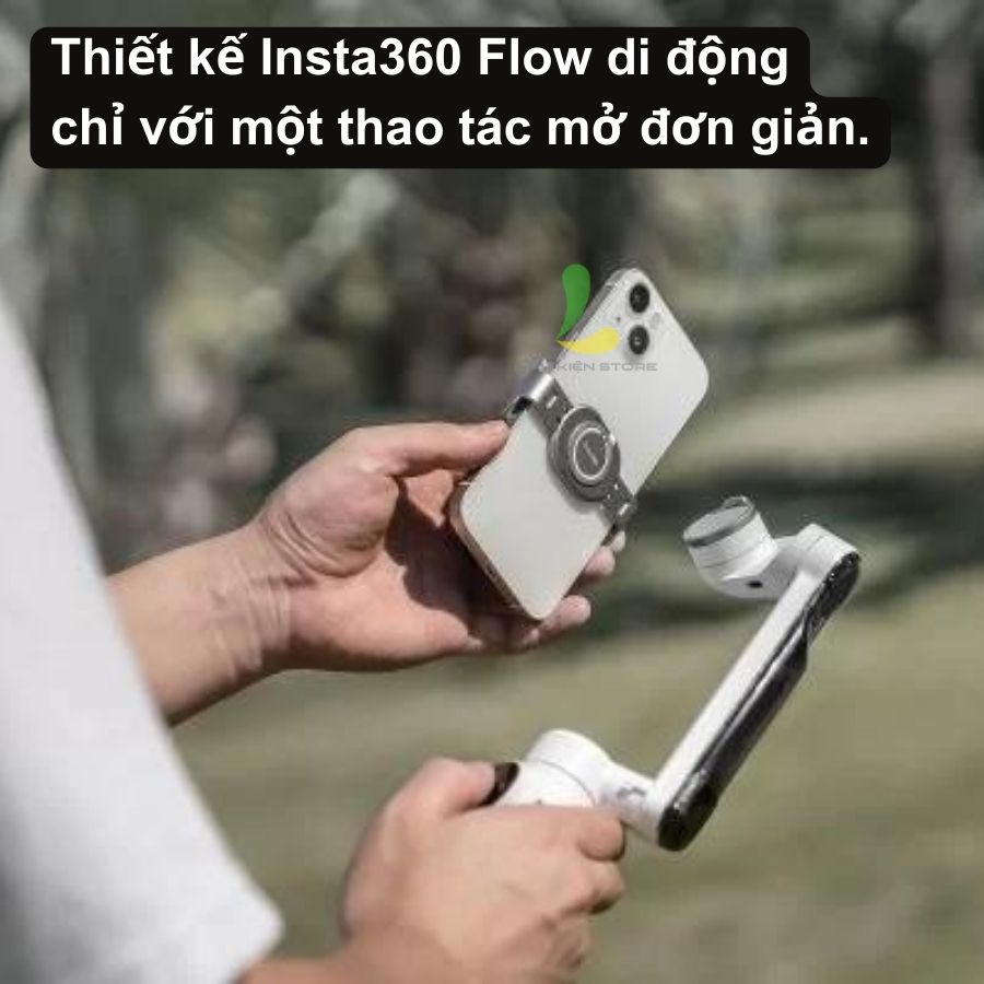 Gimbal Insta360 Flow - Tay cầm chống rung 3 trục dành cho điện thoại có khả năng kéo dài - Hàng nhập khẩu