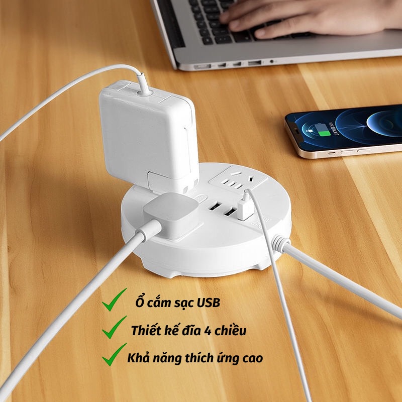 Ổ Cắm Điện Thông Minh Đa Tính Năng Chống Giật Điện Hàng Siêu Cao Cấp Dài 1M8