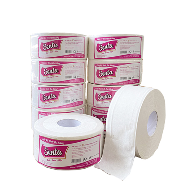 COMBO 5 GIẤY VỆ SINH CUỘN LỚN SENTA 600G CẢI TIẾN MỚI ( 2 LỚP )