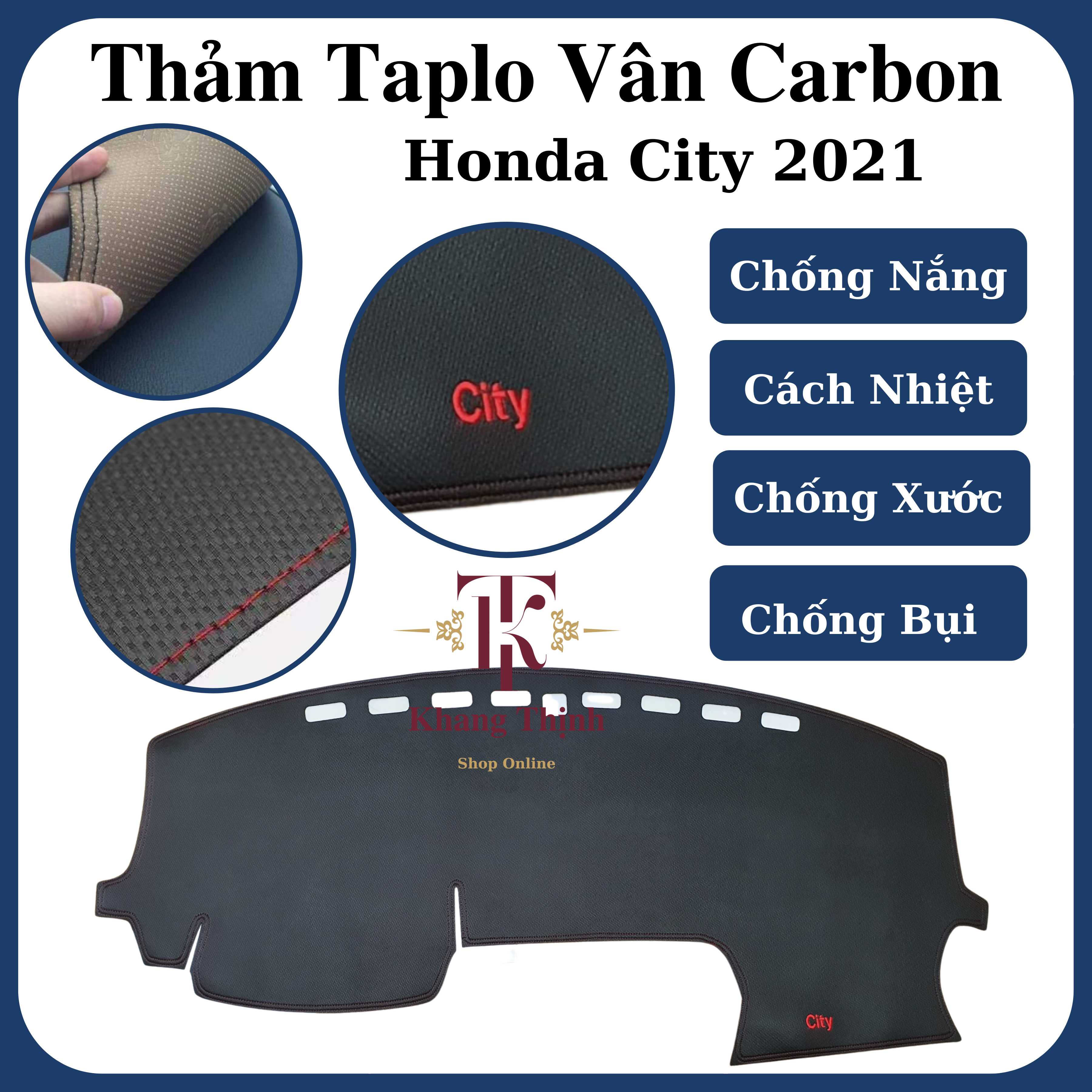 Thảm Da Taplo Dành Cho Xe Honda City 2021 Vân Carbon Cao Cấp