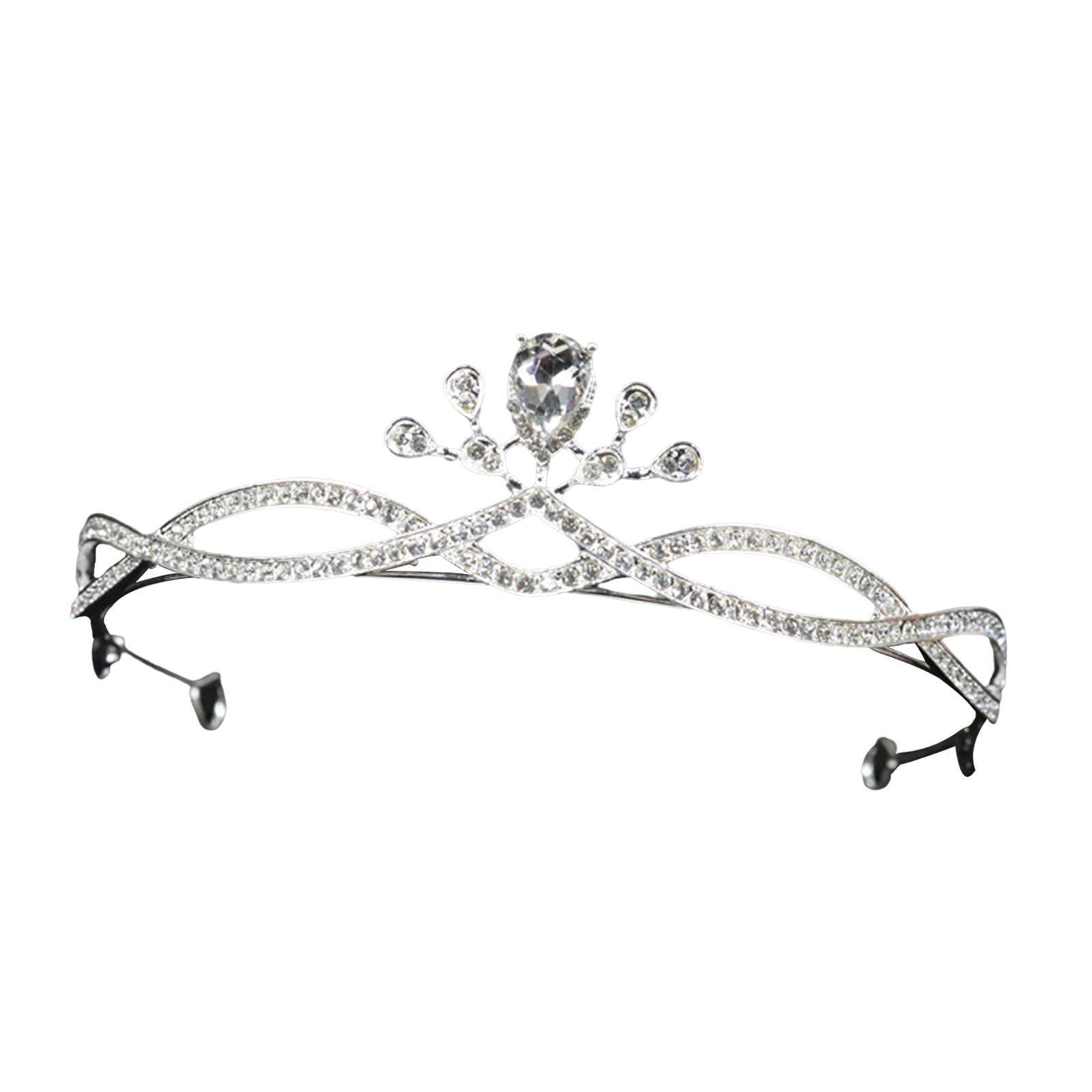 Crystal Rhinestone Queen Bride Tiara Crown for Women Girls Headdress Vintage Bridal Birthday Prom Wedding Tiaras and Crowns Hair Jewelry Accessories