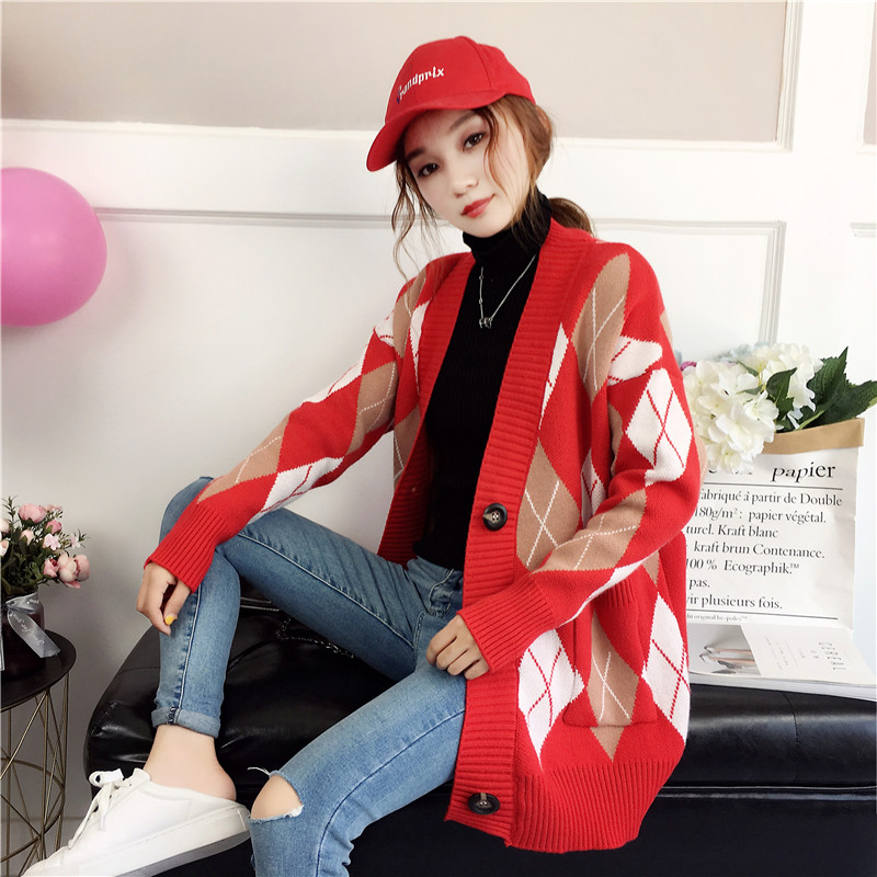 Áo khoác len nữ cardigan dày mịn quả trám - DL05273