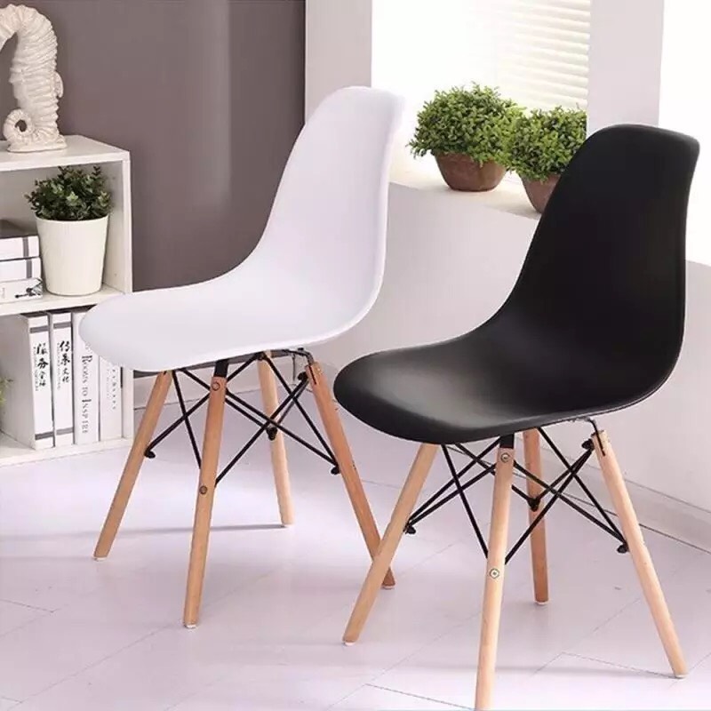 Ghế Nhựa Chân Gỗ Eames  dùng cho Bàn Ăn quán Cafe